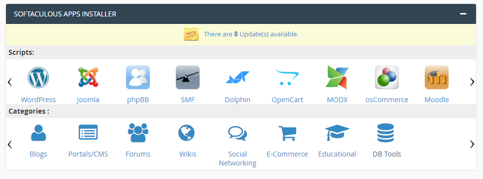 cPanel -softaculous